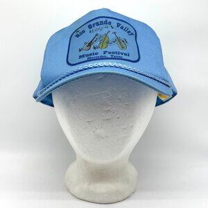 Vintage Rio Grand Valley Texas Music Festival Snapback Hat Blue Rope Sun Cap